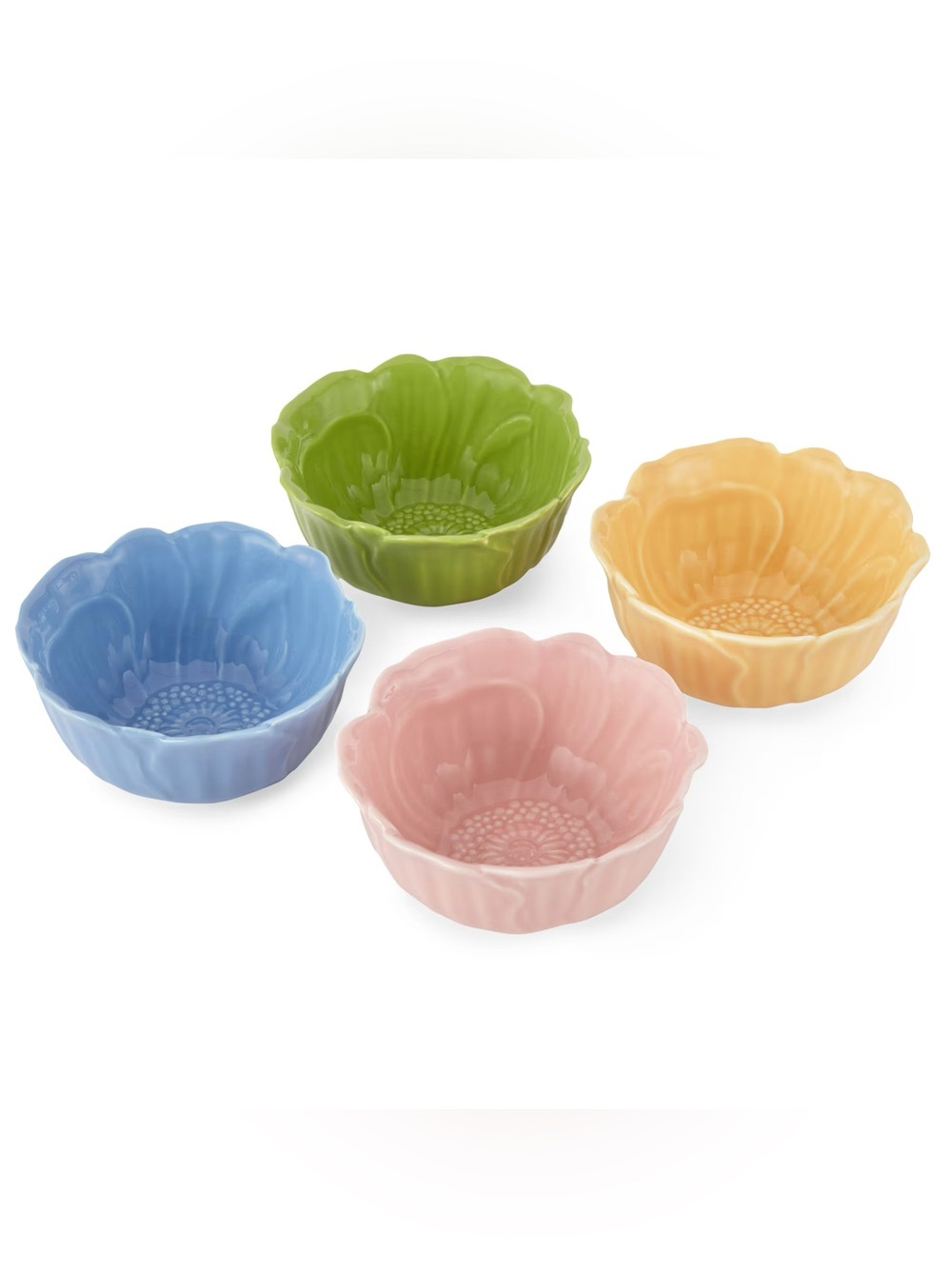 Linden Street Floral 4-pc. Stoneware Fruit Bowl